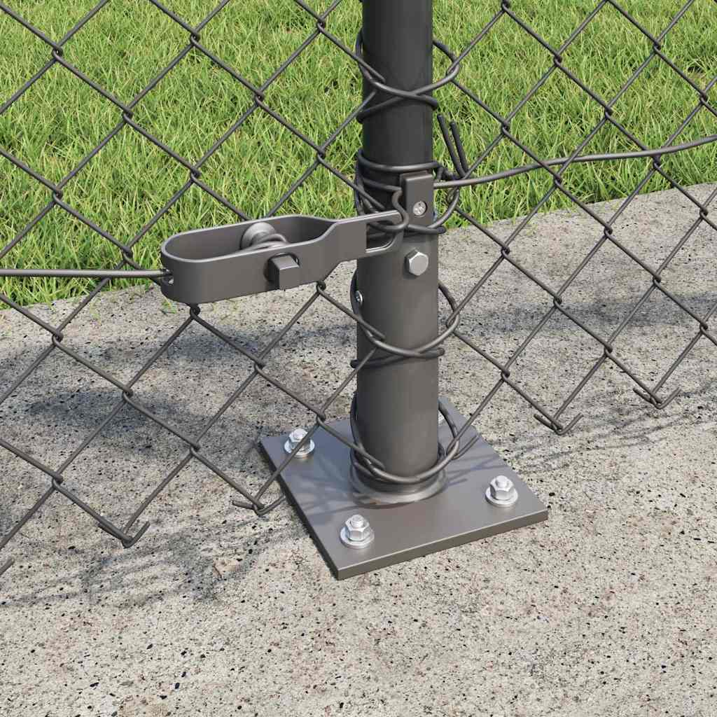 vidaXL Zaunpfosten Grau 10 x 0,8 m (40 x 40 mm Gitter) Stahl und PVC