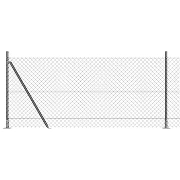vidaXL Zaunpfosten Grau 10 x 0,8 m (40 x 40 mm Gitter) Stahl und PVC