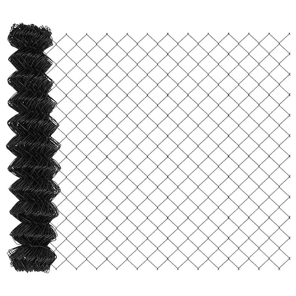 vidaXL Zaunpfosten Grau 10 x 0,8 m (40 x 40 mm Gitter) Stahl und PVC