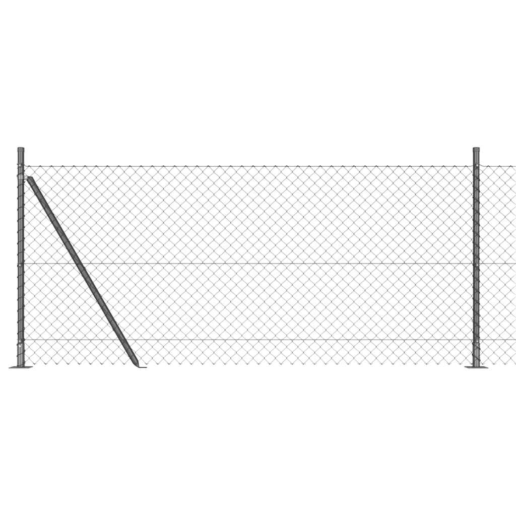 vidaXL Zaunpfosten Grau 10 x 1 m (40 x 40 mm Maschen) Stahl und PVC