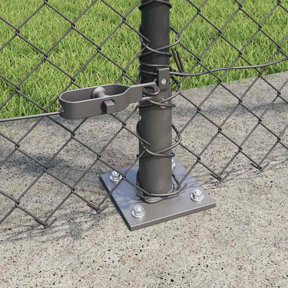 vidaXL Zaunpfosten Grau 10 x 1,4 m (40 x 40 mm Maschen) Stahl und PVC