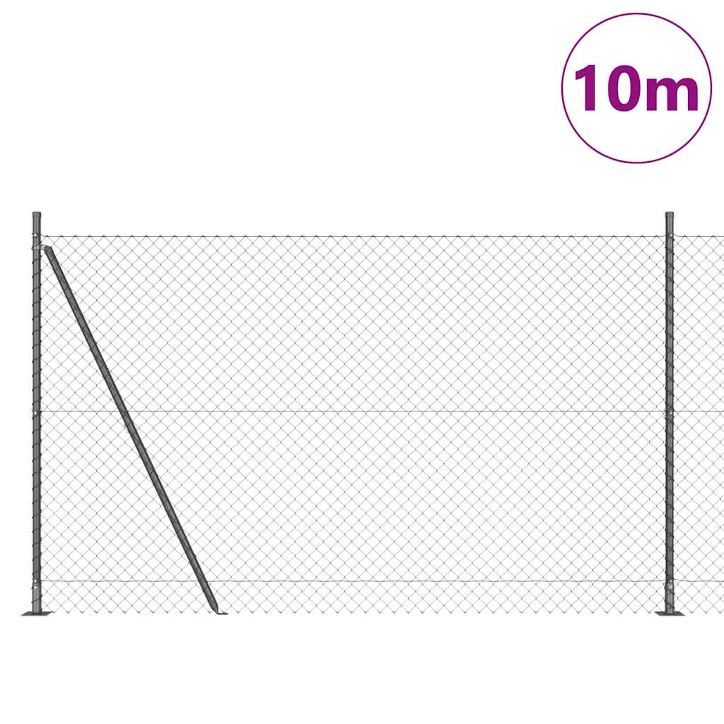 vidaXL Zaunpfosten Grau 10 x 1,4 m (40 x 40 mm Maschen) Stahl und PVC