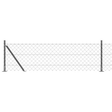 vidaXL Zaunpfosten Grau 10 x 0,4 m (60 x 60 mm Maschen) Stahl und PVC