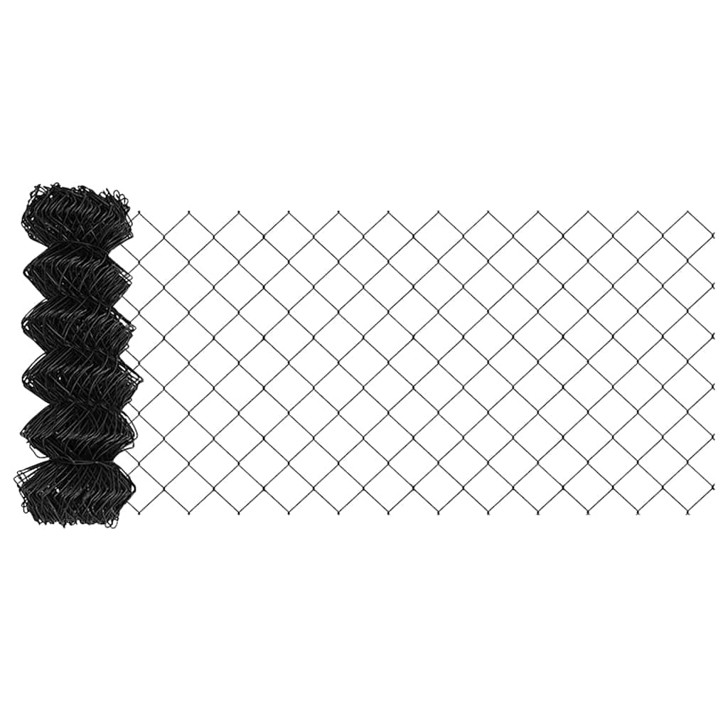 vidaXL Zaunpfosten Grau 10 x 0,4 m (60 x 60 mm Maschen) Stahl und PVC