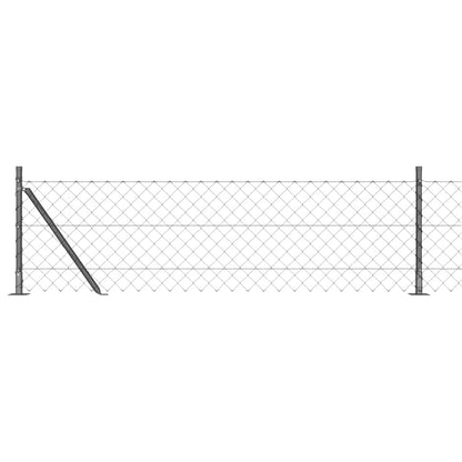 vidaXL Zaunpfosten Grau 10 x 0,6 m (60 x 60 mm Maschen) Stahl und PVC