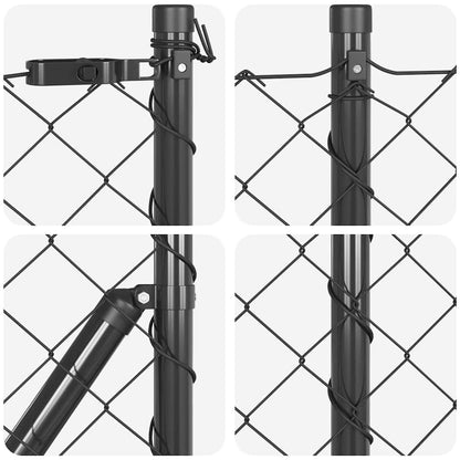 vidaXL Zaunpfosten Grau 10 x 0,8 m (60 x 60 mm Maschen) Stahl und PVC