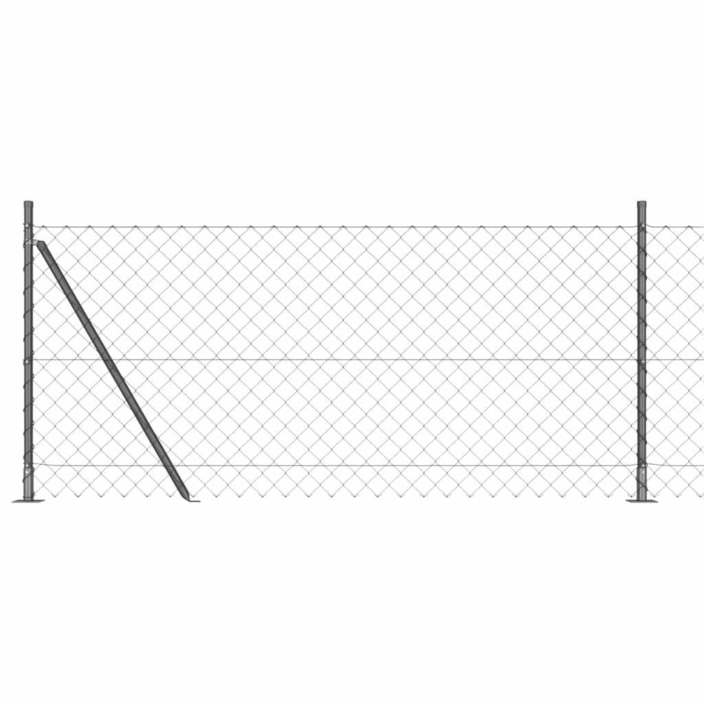 vidaXL Zaunpfosten Grau 10 x 0,8 m (60 x 60 mm Maschen) Stahl und PVC