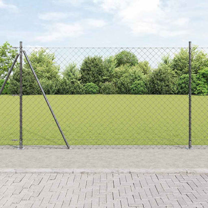 vidaXL Zaunpfosten Grau 10 x 1,5 m (60 x 60 mm Maschen) Stahl und PVC