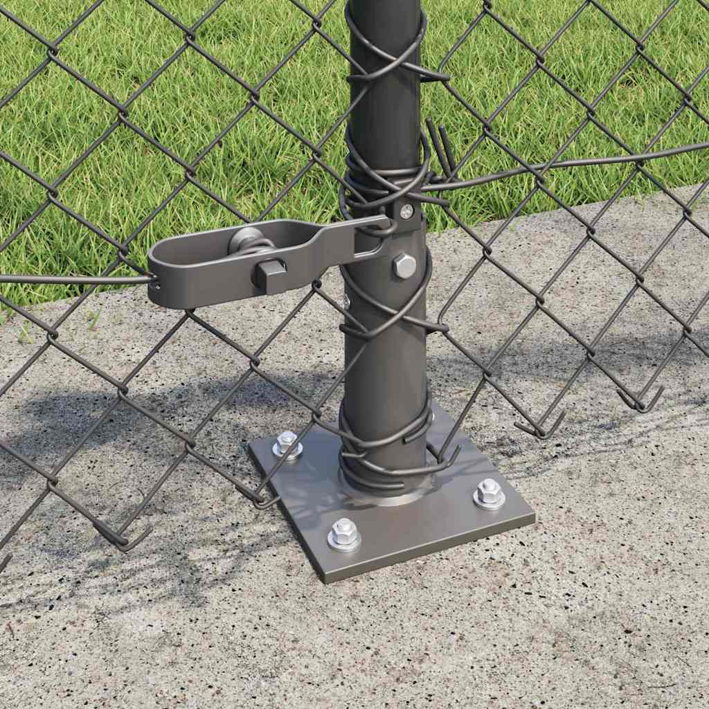 vidaXL Zaunpfosten Grau 25 x 0,6 m (40 x 40 mm Maschen) Stahl und PVC