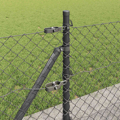 vidaXL Zaunpfosten Grau 25 x 0,6 m (40 x 40 mm Maschen) Stahl und PVC