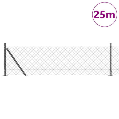 vidaXL Zaunpfosten Grau 25 x 0,6 m (40 x 40 mm Maschen) Stahl und PVC