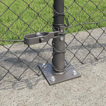 vidaXL Zaunpfosten Grau 25 x 1 m (40 x 40 mm Maschen) Stahl und PVC