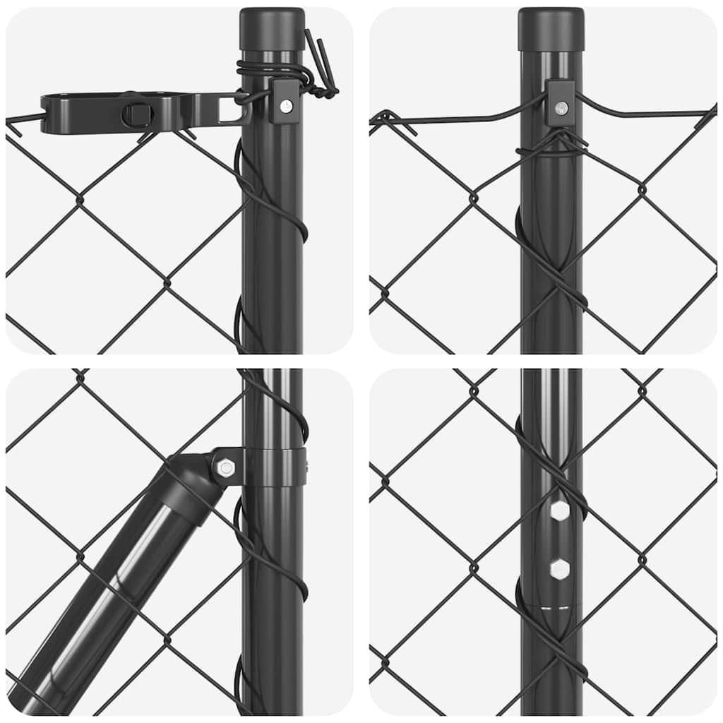 vidaXL Zaunpfosten Grau 25 x 1,5 m (60 x 60 mm Maschen) Stahl