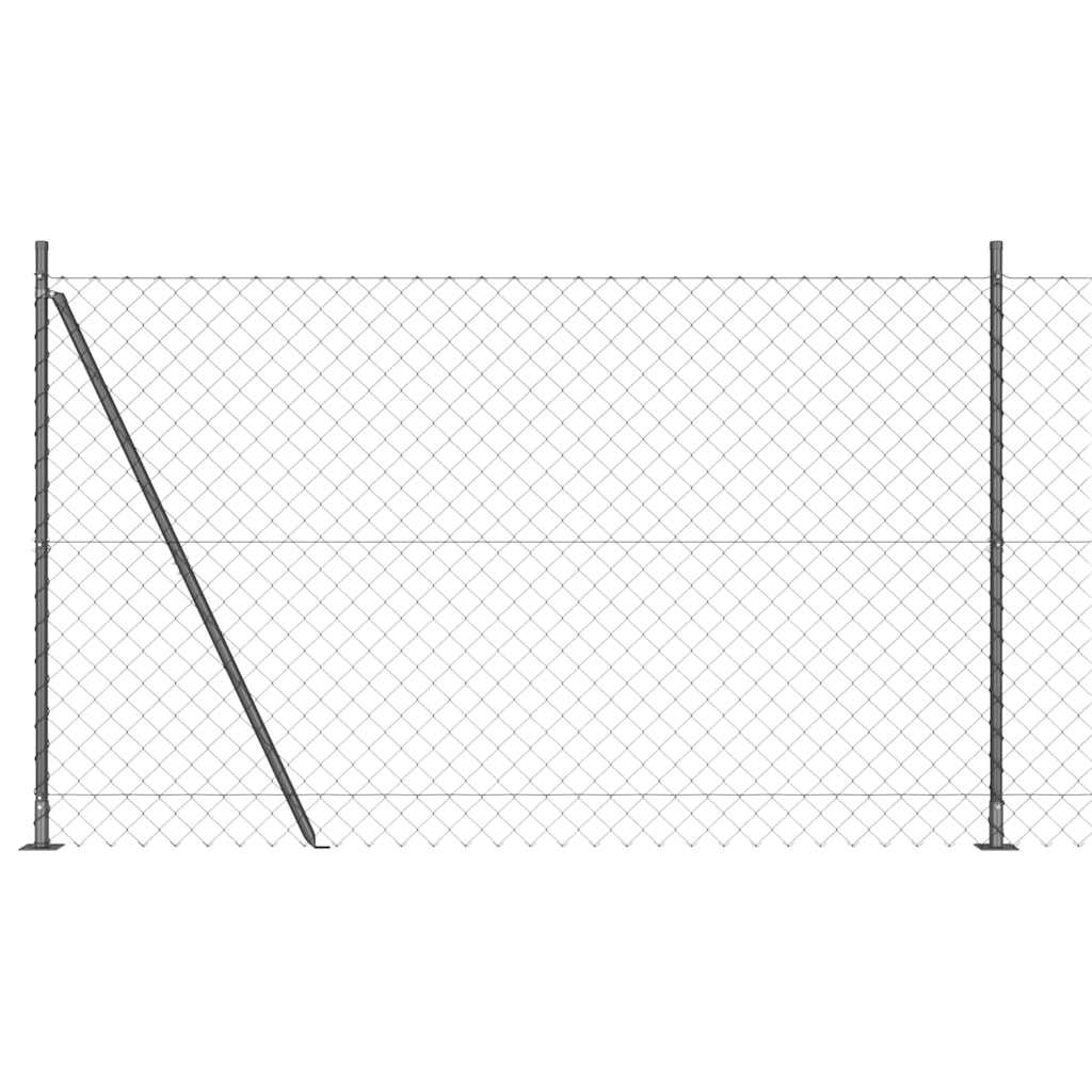vidaXL Zaunpfosten Grau 25 x 1,6 m (60 x 60 mm Gewebe) Stahl und PVC