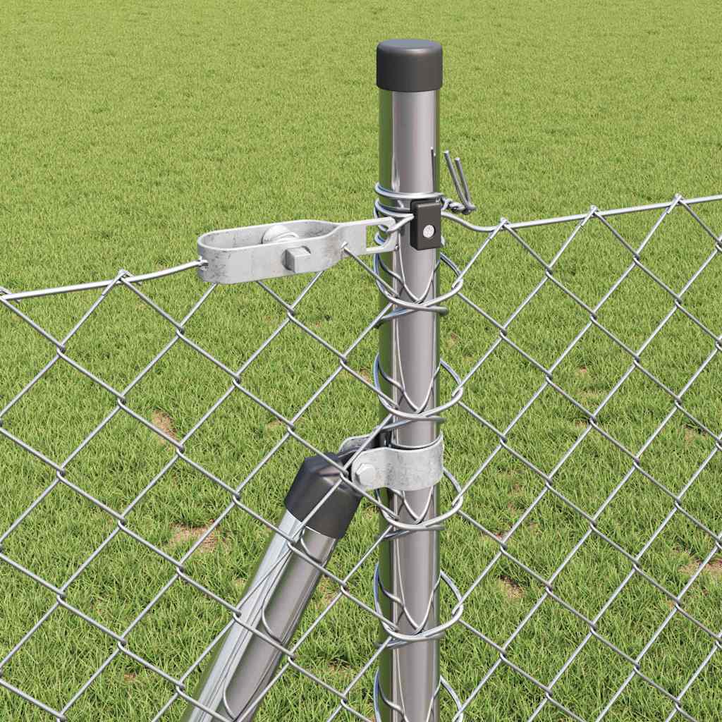 vidaXL Zaunpfosten Silber 10 x 0,8 m (40 x 40 mm Gitter) Stahl