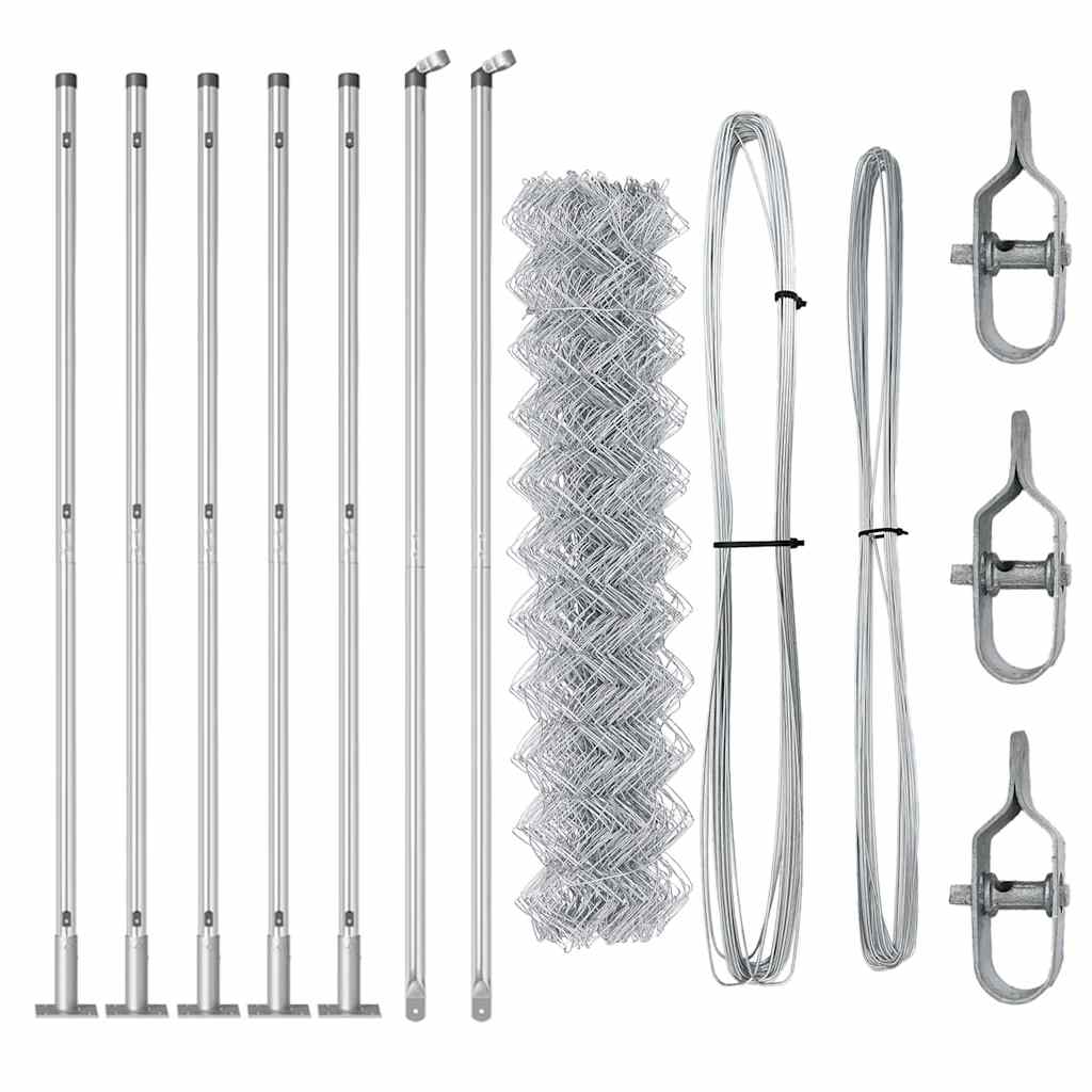 vidaXL Zaunpfosten Silber 10 x 0,8 m (40 x 40 mm Gitter) Stahl