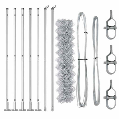 vidaXL Zaunpfosten Silber 10 x 0,8 m (40 x 40 mm Gitter) Stahl