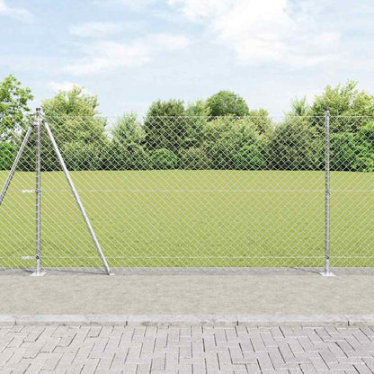 vidaXL Zaunpfosten Silber 10 x 1,2 m (40 x 40 mm Maschenweite) Stahl