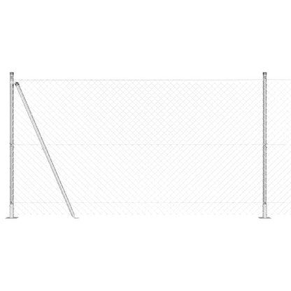 vidaXL Zaunpfosten Silber 10 x 1,2 m (40 x 40 mm Maschenweite) Stahl