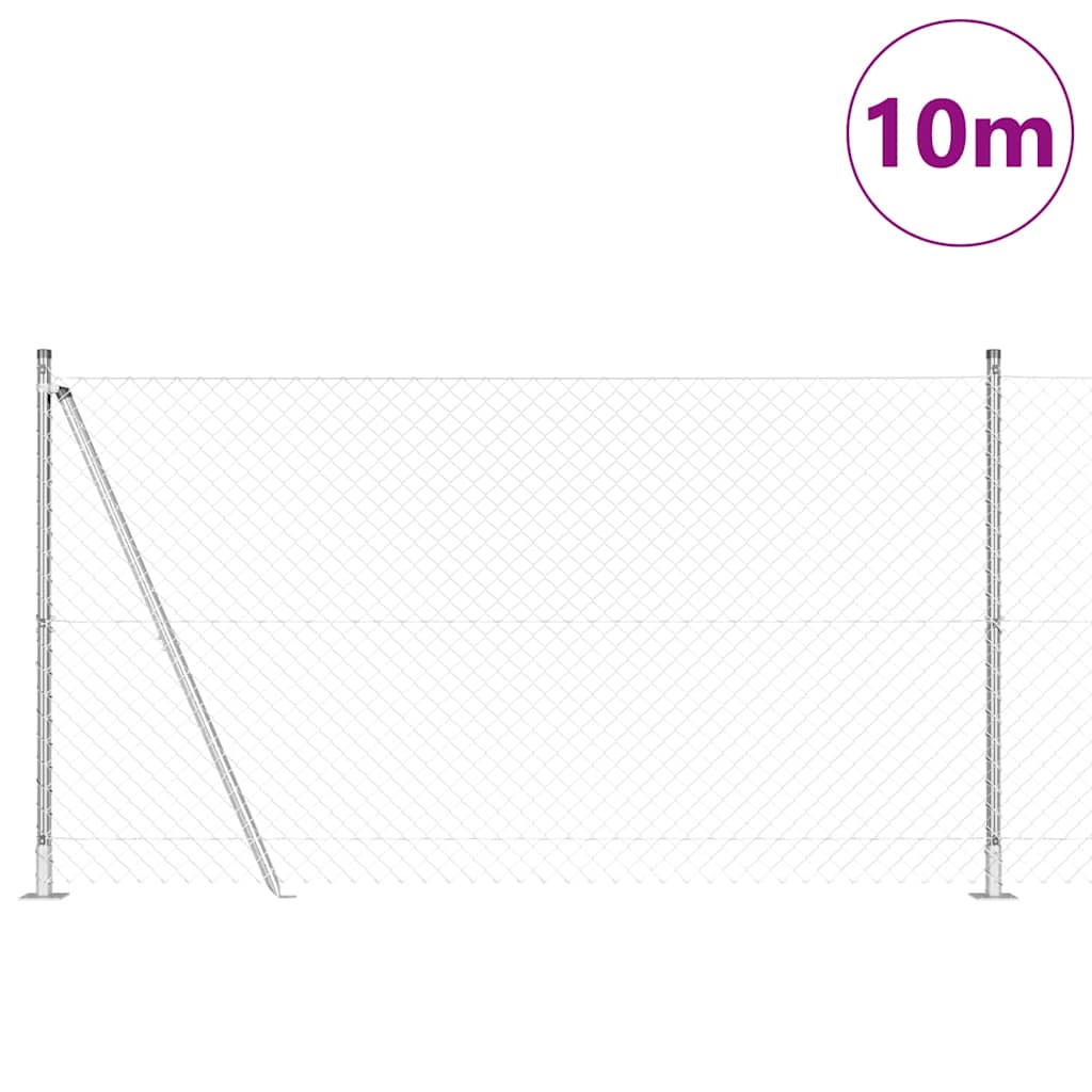 vidaXL Zaunpfosten Silber 10 x 1,2 m (40 x 40 mm Maschenweite) Stahl