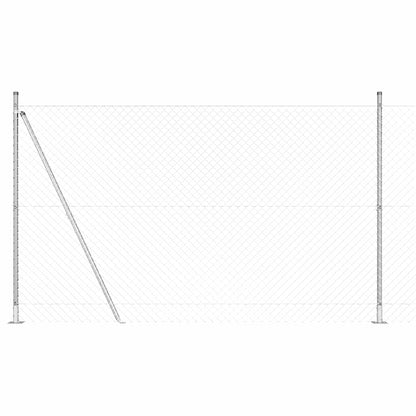 Zaunpfosten Silber 10 x 1,4 m (40 x 40 mm Maschen) Stahl