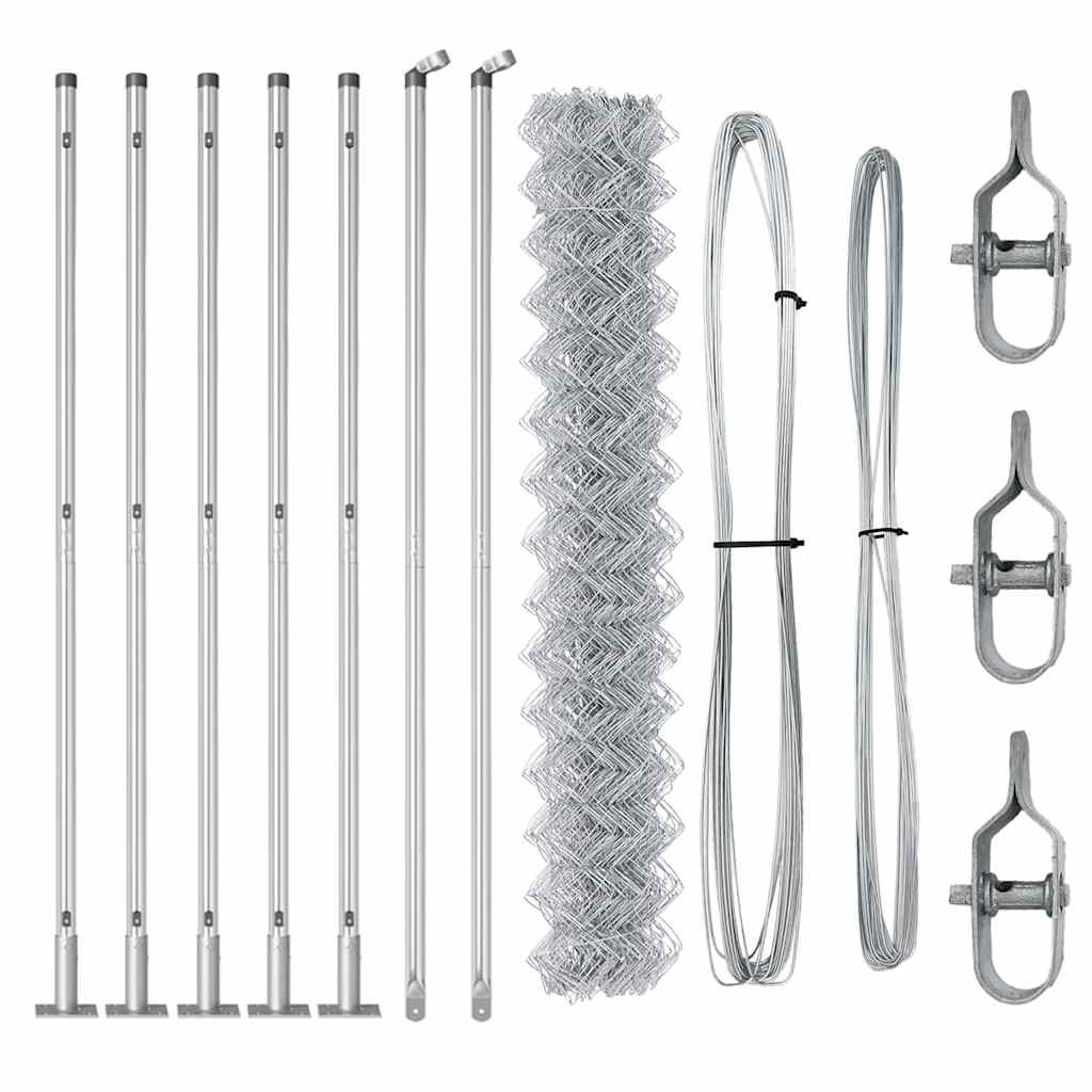 Zaunpfosten Silber 10 x 1,4 m (40 x 40 mm Maschen) Stahl