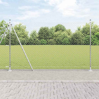 vidaXL Zaunpfosten Silber 10 x 1,5 m (40 x 40 mm Maschen) Stahl