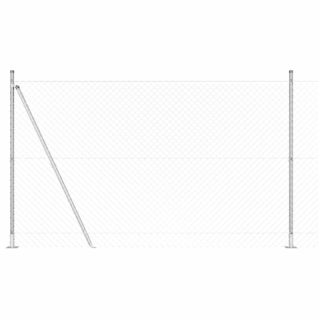 vidaXL Zaunpfosten Silber 10 x 1,5 m (40 x 40 mm Maschen) Stahl