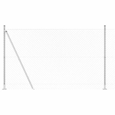 vidaXL Zaunpfosten Silber 10 x 1,5 m (40 x 40 mm Maschen) Stahl