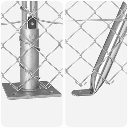 vidaXL Zaunpfosten Silber 10 x 1,6 m (40 x 40 mm Maschen) Stahl