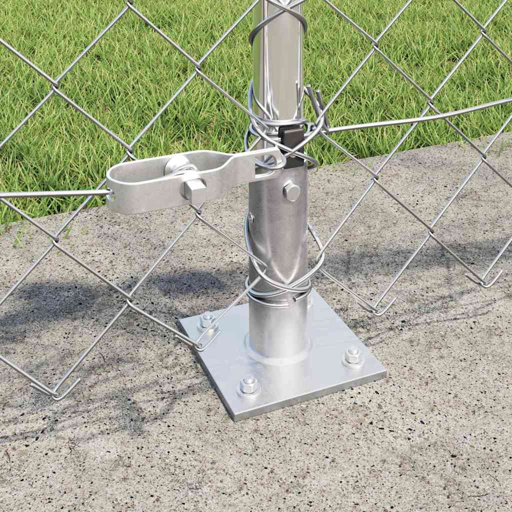 vidaXL Zaunpfosten Silber 10 x 0,4 m (60 x 60 mm Maschen) Stahl