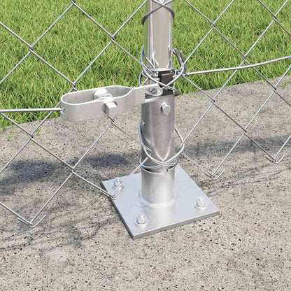 vidaXL Zaunpfosten Silber 10 x 0,4 m (60 x 60 mm Maschen) Stahl
