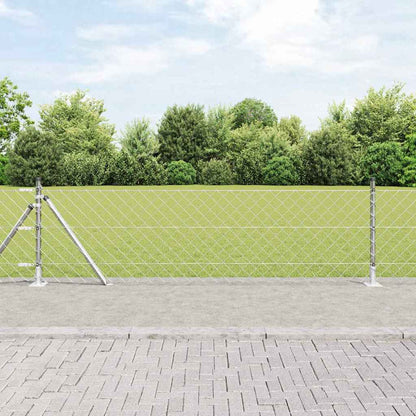 vidaXL Zaunpfosten Silber 10 x 0,4 m (60 x 60 mm Maschen) Stahl