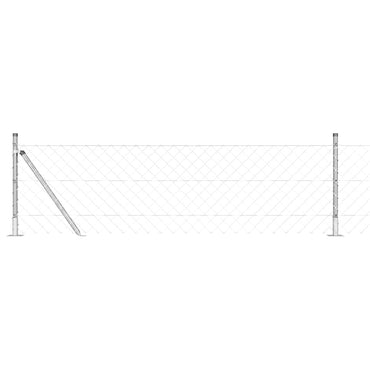 vidaXL Zaunpfosten Silber 10 x 0,4 m (60 x 60 mm Maschen) Stahl