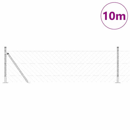 vidaXL Zaunpfosten Silber 10 x 0,4 m (60 x 60 mm Maschen) Stahl