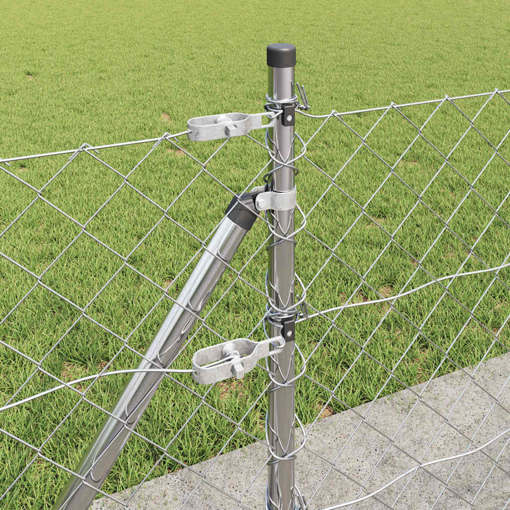 Zaunpfosten Silber 10 x 0,6 m (60 x 60 mm Maschen) Stahl