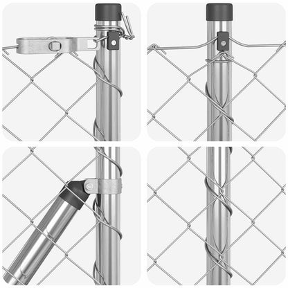 vidaXL Zaunpfosten Silber 10 x 0,8 m (60 x 60 mm Maschen) Stahl