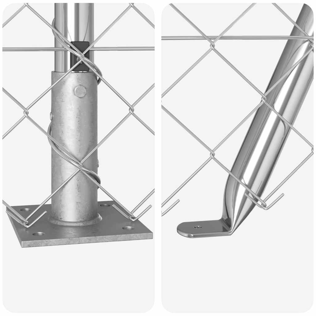 vidaXL Zaunpfosten Silber 10 x 0,8 m (60 x 60 mm Maschen) Stahl