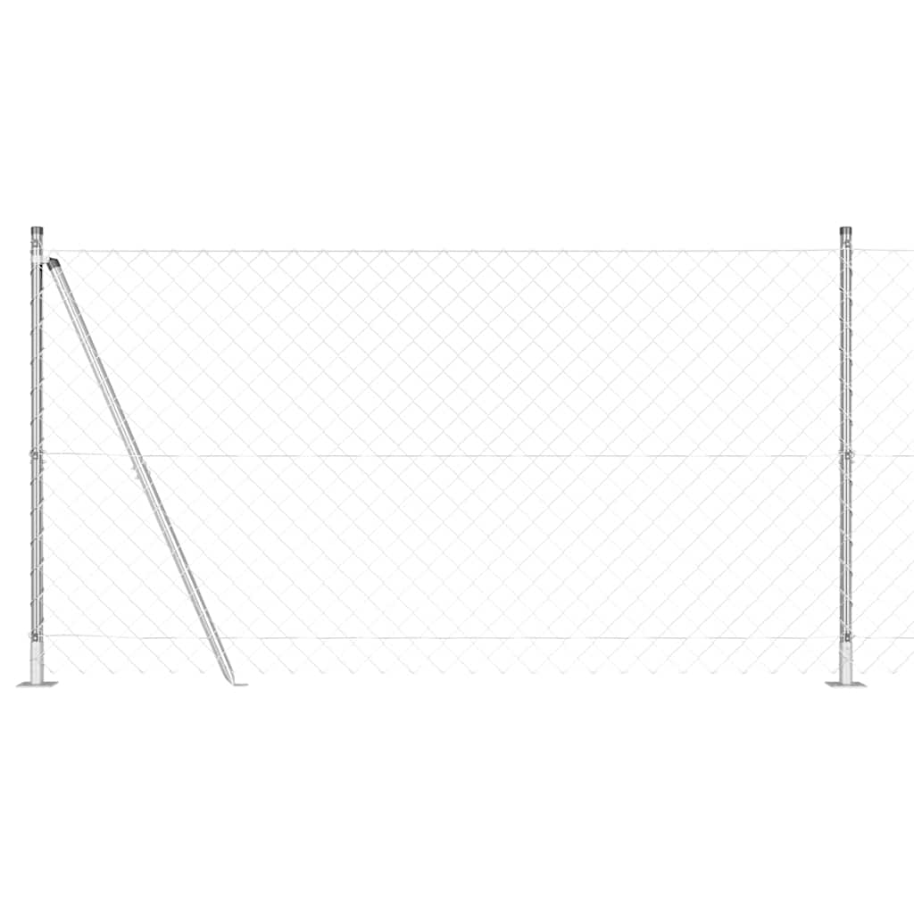 Zaunpfosten Silber 10 x 1,2 m (60 x 60 mm Gitter) Stahl