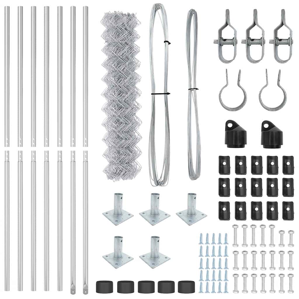 Zaunpfosten Silber 10 x 1,2 m (60 x 60 mm Gitter) Stahl