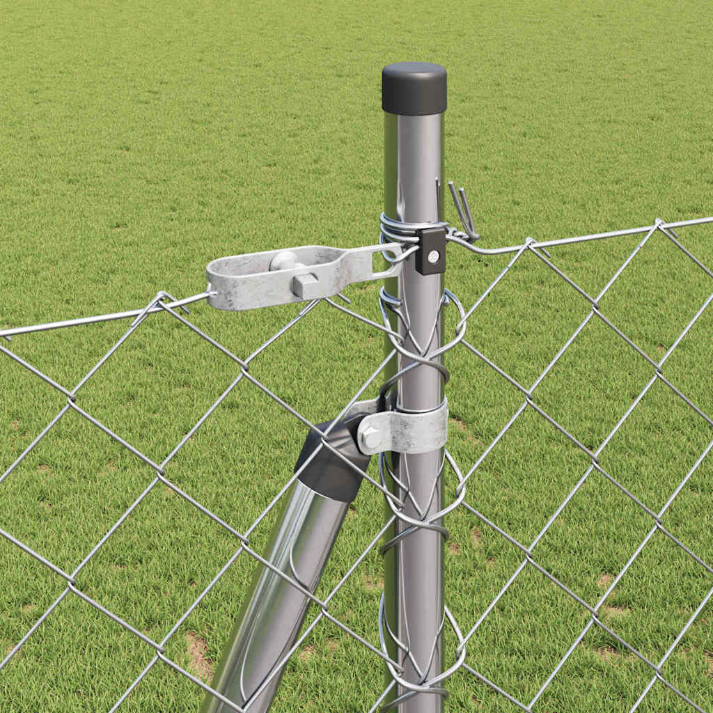 vidaXL Zaunpfosten Silber 10 x 1,4 m (60 x 60 mm Netz) Stahl