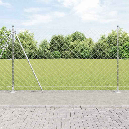 vidaXL Zaunpfosten Silber 10 x 1,4 m (60 x 60 mm Netz) Stahl