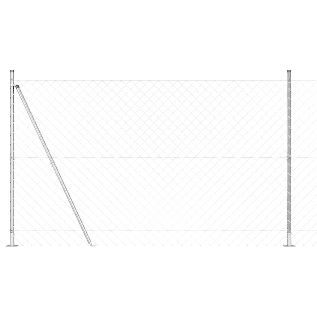 vidaXL Zaunpfosten Silber 10 x 1,6 m (60 x 60 mm Maschenweite) Stahl
