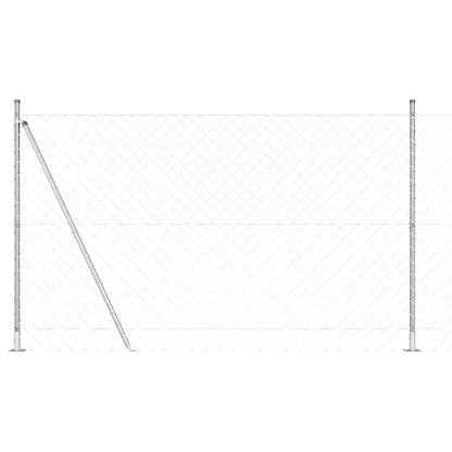 vidaXL Zaunpfosten Silber 10 x 1,6 m (60 x 60 mm Maschenweite) Stahl