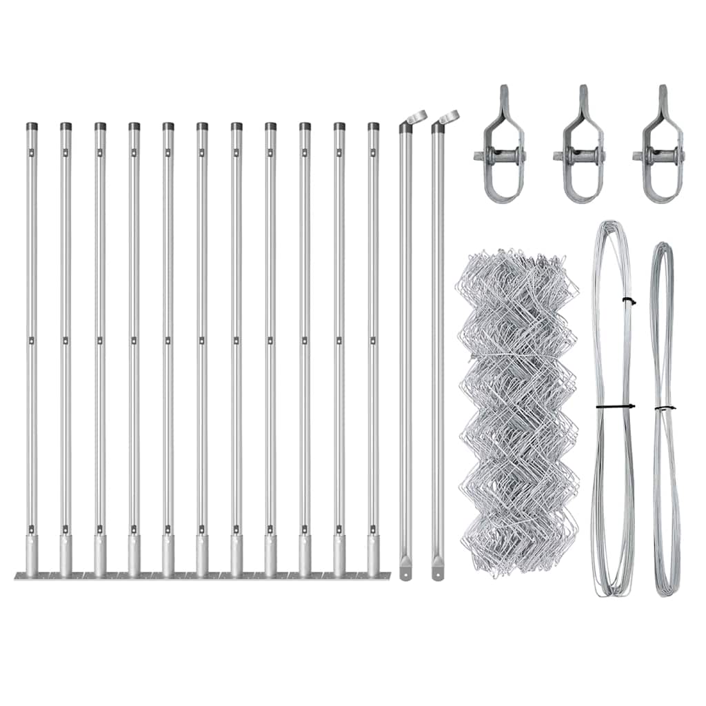 Zaunpfosten Silber 25 x 0,4 m (40 x 40 mm Maschen) Stahl