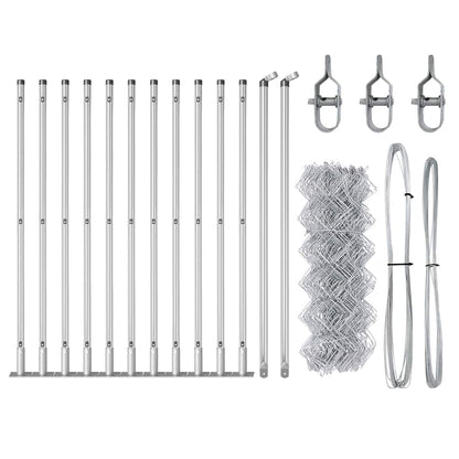 Zaunpfosten Silber 25 x 0,4 m (40 x 40 mm Maschen) Stahl