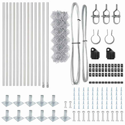 Zaunpfosten Silber 25 x 0,4 m (40 x 40 mm Maschen) Stahl