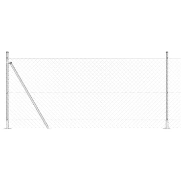 vidaXL Zaunpfosten Silber 25 x 0,8 m (40 x 40 mm Maschen) Stahl