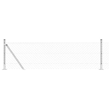vidaXL Zaunpfosten Silber 25 x 0,4 m (60 x 60 mm Maschen) Stahl