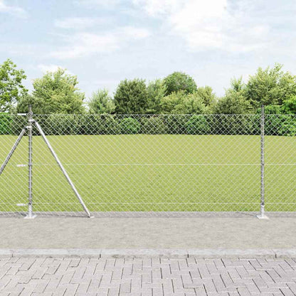 vidaXL Zaunpfosten Silber 25 x 0,8 m (60 x 60 mm Netz) Stahl